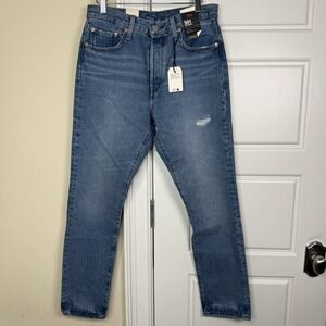 Levi's 501 Skinny Jeans Women's 29/30 Distressed Blue We Talk Wash High Rise NEW